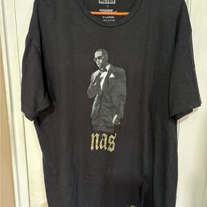 HSTRY x MASS APPEAL Black Nas Graphic T-Shirt AND Hat set.